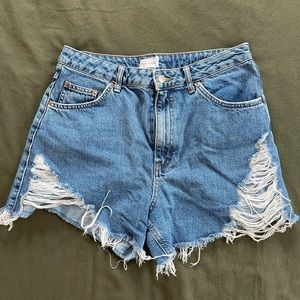 Top shop Distressed Denim Shorts